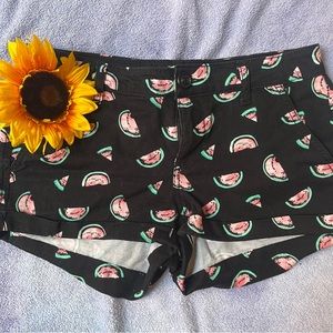 Black watermelon shorts